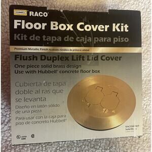 Raco Rac5500kit Floor Box Cover Round 2 Gangs 6-1/4 In W 3/8 In H Brass Open Box